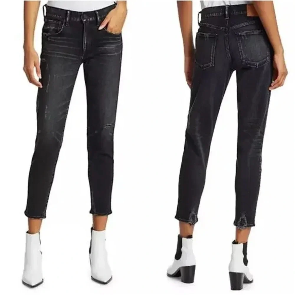 Moussy Vintage Velma Skinny Jeans Distressed in Black Size 25 - Picture 10 of 10